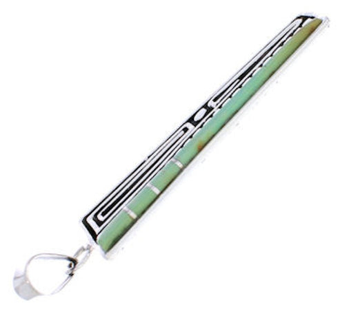 Southwest Sterling Silver Turquoise Inlay Pendant EX30697