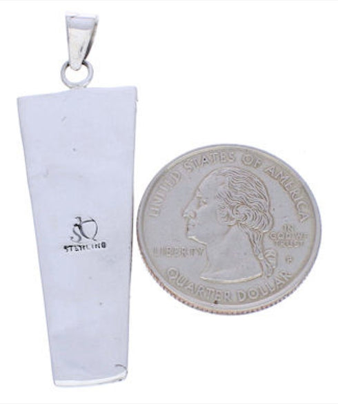 Southwest Sterling Silver Turquoise Inlay Pendant EX30697