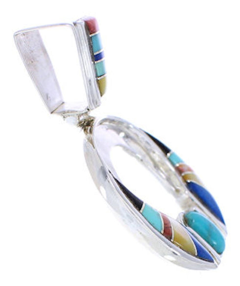 Multicolor Southwest Sterling Silver Slide Pendant EX30702