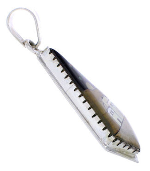 Native American Village Design Silver Multicolor Pendant EX30710