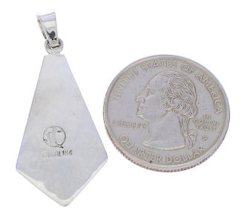 Native American Village Design Silver Multicolor Pendant EX30710
