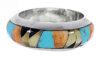 Sterling Silver Multicolor Southwest Ring Size 4-1/4 TX41915