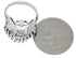 Sterling Silver Turquoise Needlepoint Ring Size 8-3/4 EX43570