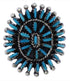 Turquoise Needlepoint Southwest Ring Size 6-1/4 EX43620