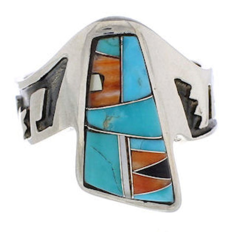 Southwest Multicolor Sterling Silver Ring Size 8-1/2 EX56693