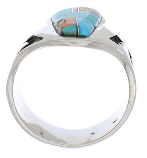 Southwest Multicolor Sterling Silver Ring Size 8-1/2 EX56693
