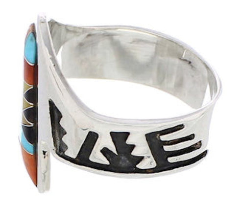 Southwest Multicolor Sterling Silver Ring Size 6-1/4 EX56699