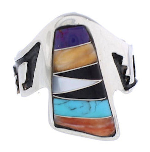 Sterling Silver Multicolor Southwest Ring Size 8-1/4 EX61119
