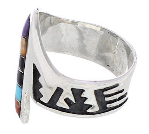 Sterling Silver Multicolor Southwest Ring Size 8-1/4 EX61119