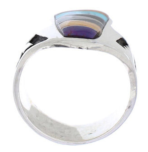 Sterling Silver Multicolor Southwest Ring Size 8-1/4 EX61119