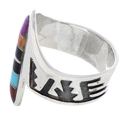 Multicolor Sterling Silver Southwestern Ring Size 5-1/4 EX61132