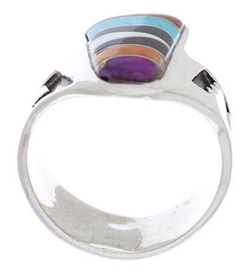 Multicolor Sterling Silver Southwestern Ring Size 5-1/4 EX61132