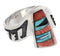 Multicolor Inlay Silver Southwestern Ring Size 8-3/4 EX61183