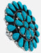 Turquoise Large Statement Jewelry Silver Ring Size 6-3/4 YX35977