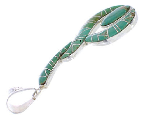 Genuine Sterling Silver And Turquoise Inlay Pendant EX29705