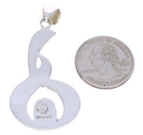 Genuine Sterling Silver And Turquoise Inlay Pendant EX29705