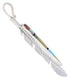 Southwest Multicolor Inlay Silver Feather Pendant EX29716