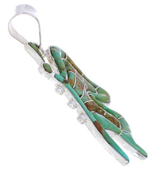 Turquoise Southwest Sterling Silver Butterfly Pendant EX29749