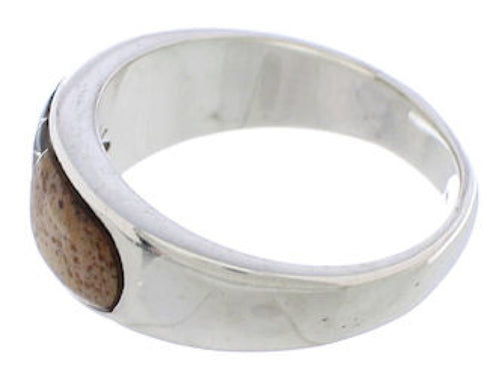 Southwestern Sterling Silver Multicolor Ring Size 7-1/2 CX50107