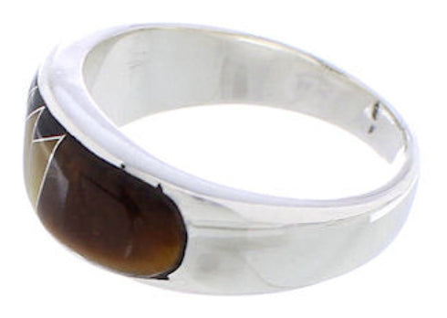 Multicolor Southwestern Sterling Silver Ring Size 7-1/2 CX50110