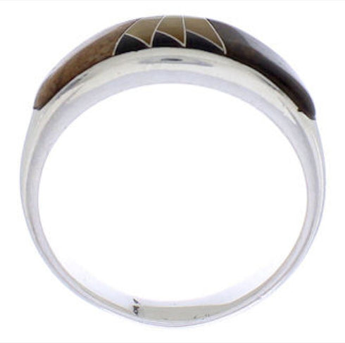 Multicolor Southwestern Sterling Silver Ring Size 7-1/2 CX50110