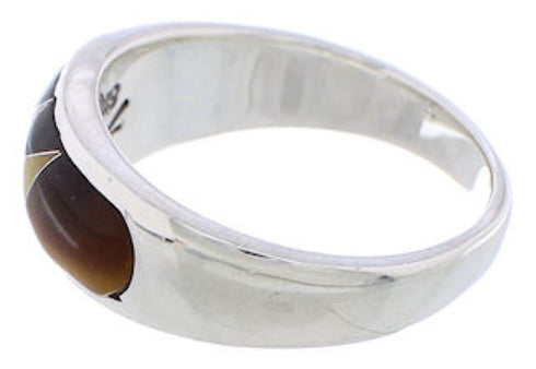 Multicolor Southwestern Sterling Silver Ring Size 8-3/4 CX50117