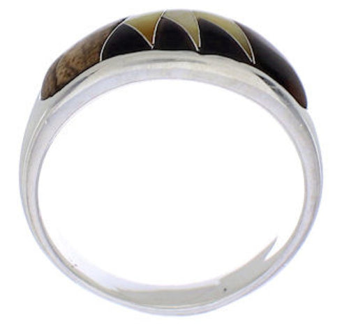 Multicolor Southwestern Sterling Silver Ring Size 8-3/4 CX50117