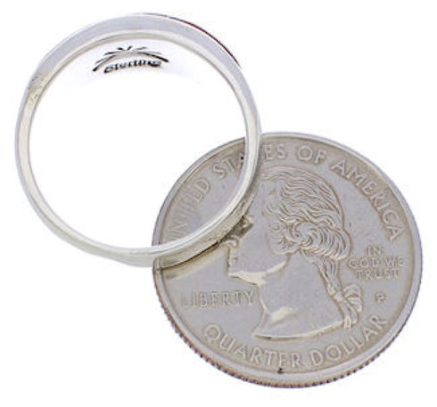 Genuine Silver Multicolor Southwestern Ring Size 6-3/4 CX50113