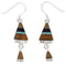 Sterling Silver Multicolor Inlay Hook Dangle Earrings FX31316