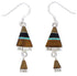 Sterling Silver Multicolor Inlay Hook Dangle Earrings FX31316