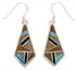 Silver Multicolor Inlay Hook Dangle Earrings FX31324