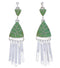 Southwest Silver Turquoise Inlay Post Dangle Earrings FX31329