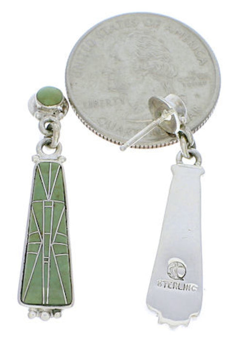 Southwest Turquoise Inlay Post Dangle Earrings PX24166