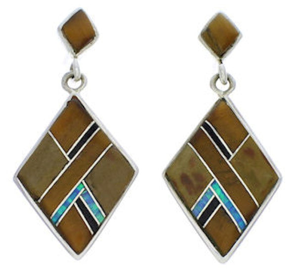 Multicolor Sterling Silver Post Dangle Earrings PX24200