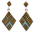 Multicolor Sterling Silver Post Dangle Earrings PX24200