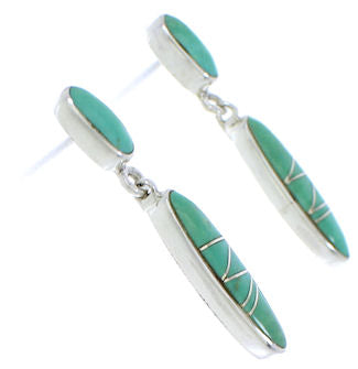 Sterling Silver Turquoise Post Dangle Earrings PX24210