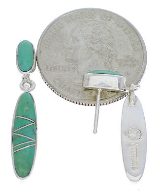 Sterling Silver Turquoise Post Dangle Earrings PX24210