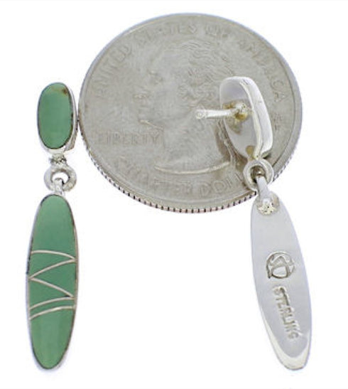 Sterling Silver Turquoise Post Dangle Jewelry Earrings PX24211