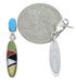 Multicolor Post Dangle Turquoise Inlay Earrings PX24215