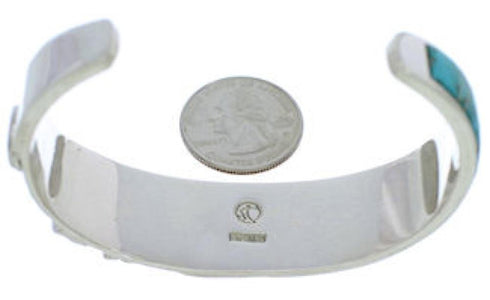 Southwest Lizard Sterling Silver Turquoise Inlay Cuff Bracelet FX27534