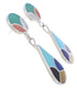 Genuine Sterling Silver And Multicolor Inlay Earrings JX23743