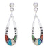Southwestern Jewelry Multicolor Inlay Post Dangle Earrings JX23869