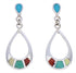Sterling Silver Multicolor Post Earrings Southwestern Jewelry JX23900