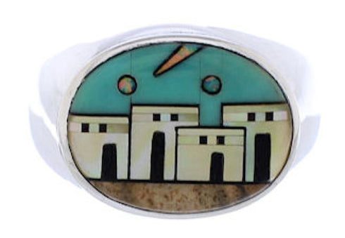 Native American Design Silver Multicolor Ring Size 12-1/4 PX42283