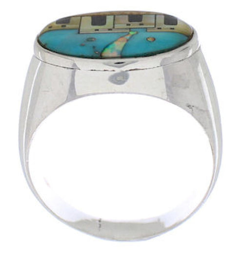 Native American Pueblo Design Multicolor Ring Size 12-1/2 PX42311
