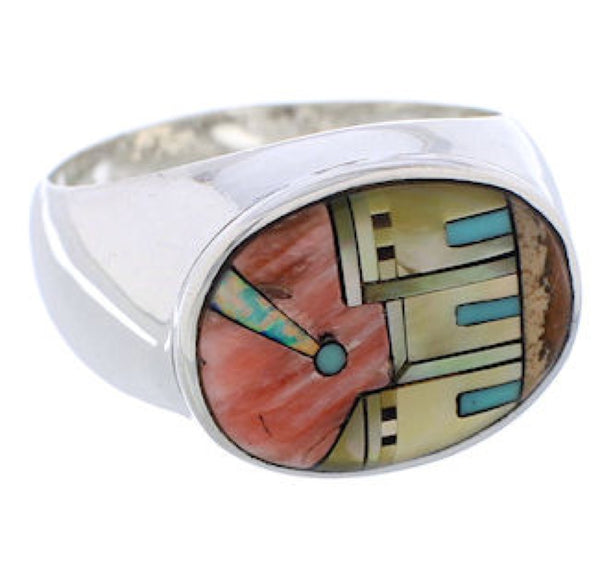 Native American Design Silver Multicolor Ring Size 12-1/2 PX42346