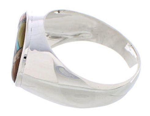 Native American Design Silver Multicolor Ring Size 12-1/2 PX42346