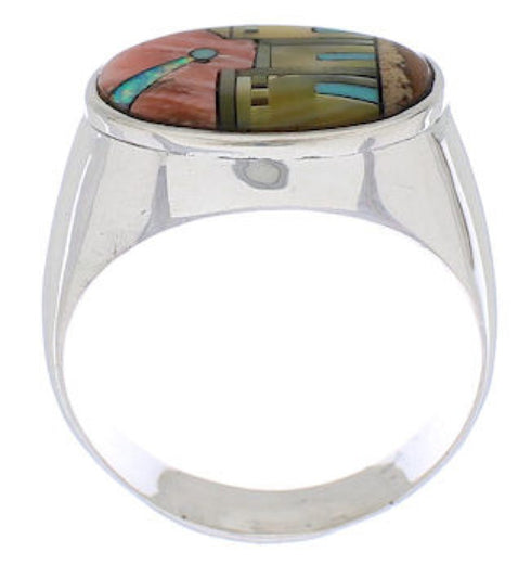 Native American Design Silver Multicolor Ring Size 12-1/2 PX42346