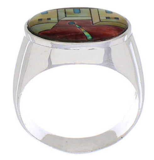 Native American Design Silver Multicolor Ring Size 11-1/2 PX42412