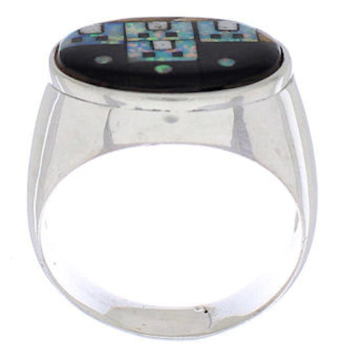 Silver Native American Design Multicolor Ring Size 12-1/2 PX42452